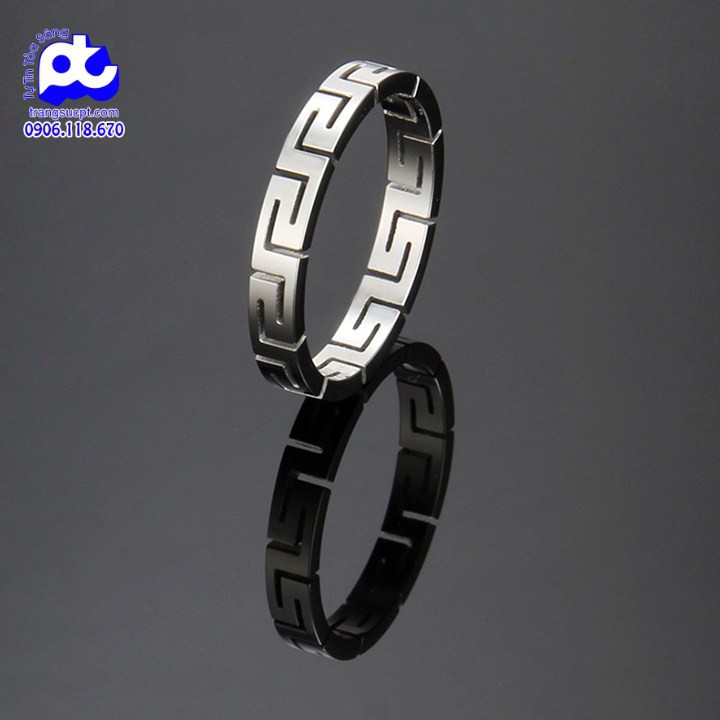 Nhẫn titan nữ vạn lý trường thành cách điệu cao cấp thép không gỉ titanium
