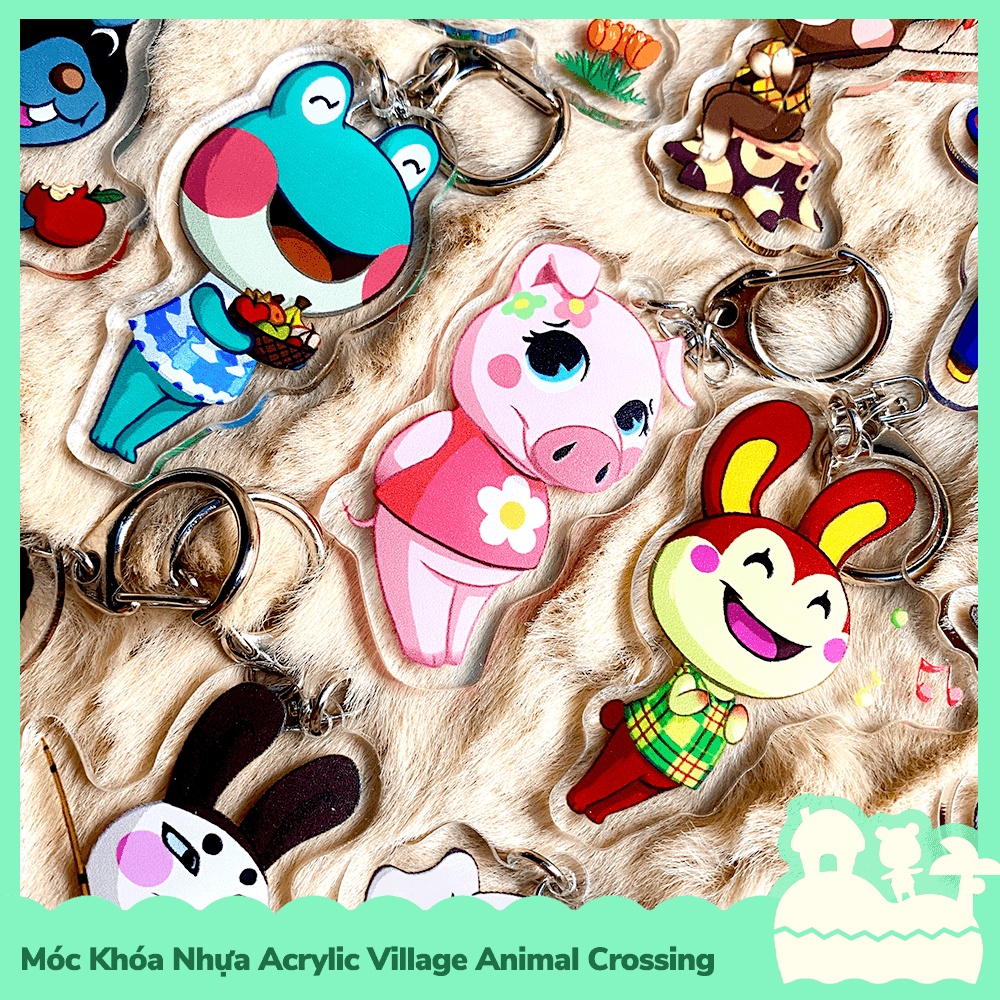 [Sẵn VN - NowShip] Móc Khóa Keychain Acrylic Nhựa Trong Nhân Vật Game Animal Crossing Horizons Nintendo Pose Dáng