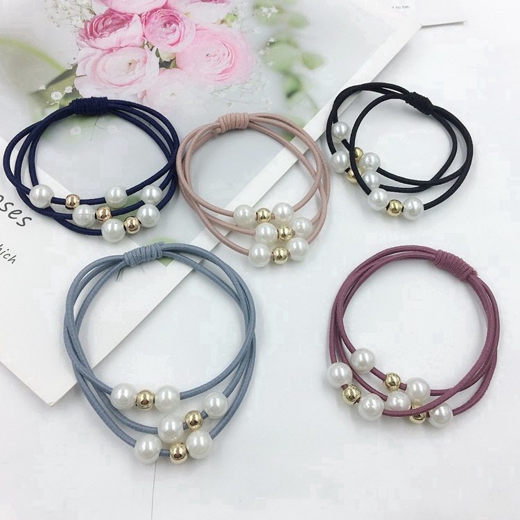 Dây buộc tóc co giãn đính ngọc trai phong cách hàn quốc