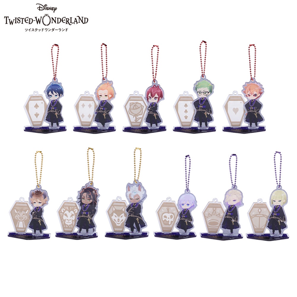 Móc chìa khóa kèm acrylic standee Disney Twisted Wonderland deformed kyarakuta Quần áo nghi lễ Vol.1 & 2 official
