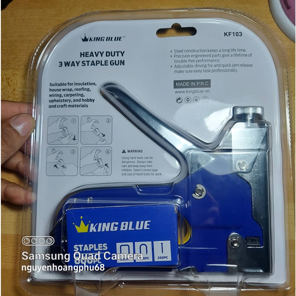 súng bắn ghim, kìm bắn đinh ghim King Blue 3 trong 1