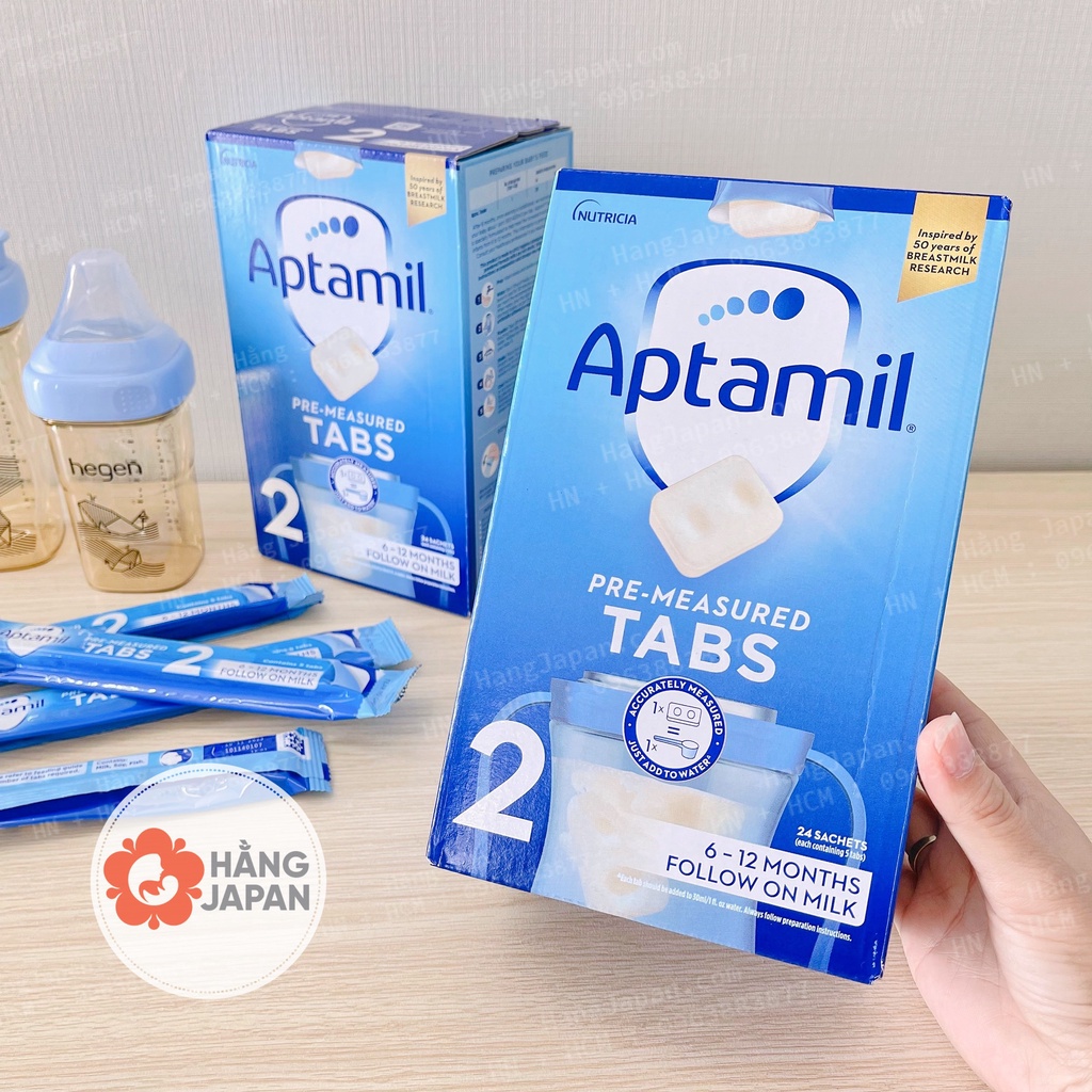 Sữa Aptamil UK số 2 dạng thanh 25G, sữa cô đặc hút chân không cho bé 6m+