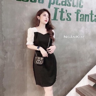 Váy umi phối tay cổ vuông Vnxk. Kèm video ảnh thật
