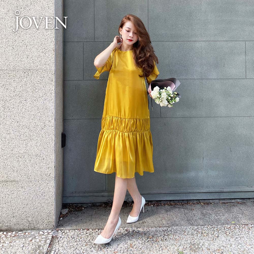 Đầm thiết kế cánh tiên cao cấp suông sang chảnh lụa organza Joven | BigBuy360 - bigbuy360.vn