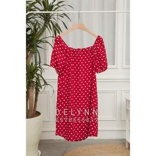 Đầm bầu thiết kế jessi đỏ chấm bi