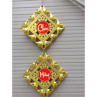 Bộ đôi Khánh vuông trang trí Tết