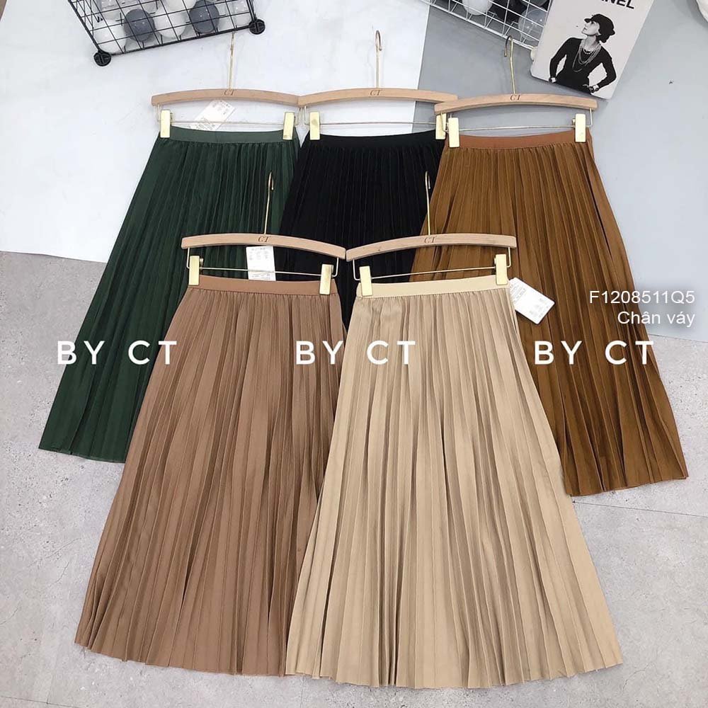 Chân váy xếp ly dáng dài hàng đẹp QC!