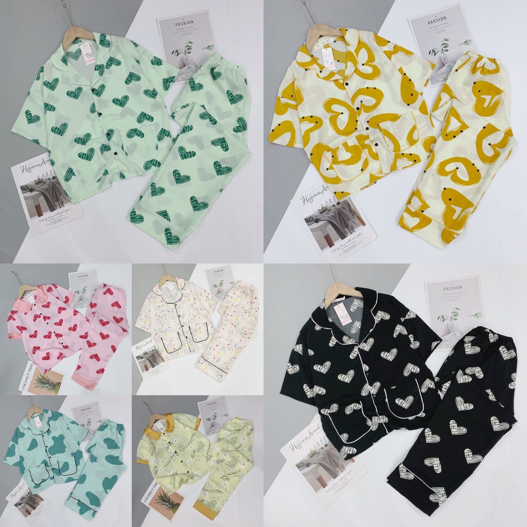 Bộ Pijama Lụa Mango - Đồ Bộ Mặc Nhà Cộc Tay Thu Đông Chất Vải Mềm Mại - Hàng Cao Cấp Có Size