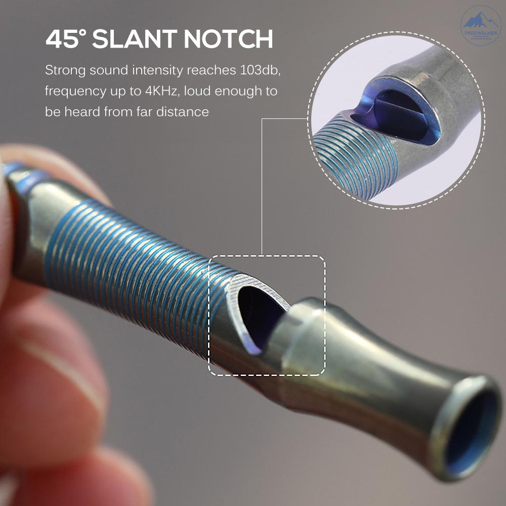 Còi Sinh Tồn 103 Bước Bằng Titan Siêu Nhẹ Kèm Dây Đeo Tiện Dụng Cho Hoạt Động Ngoài Trời