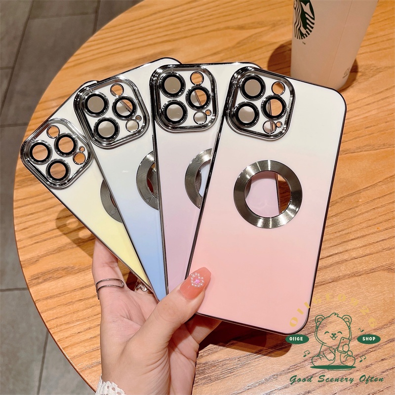 Ốp Điện Thoại TPU Màu Trơn Họa Tiết CD Mạ Điện Cho Iphone 13 12 11 Pro Max