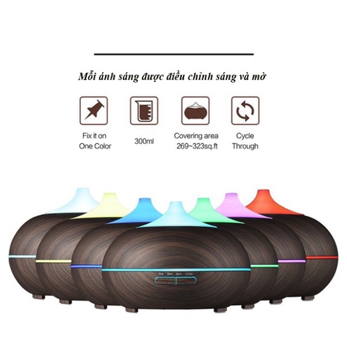 Máy xông tinh dầu, phun sương tạo độ ẩm, có đèn LED cho phòng làm việc / phòng ngủ [ Hàng Cao Cấp ]