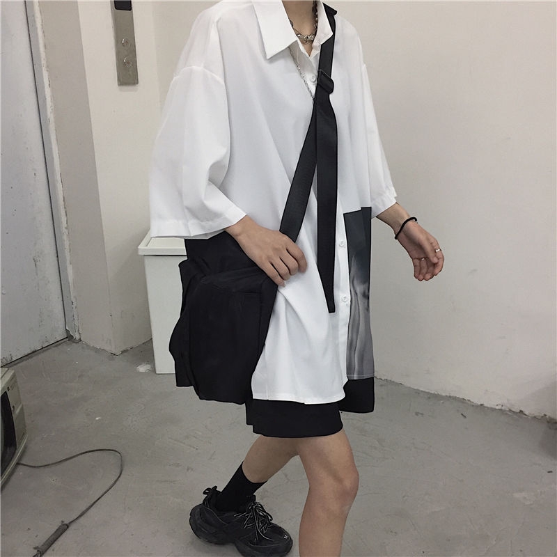Áo sơ mi tay ngắn in hình đơn giản kiểu dáng thời trang 166049 | BigBuy360 - bigbuy360.vn