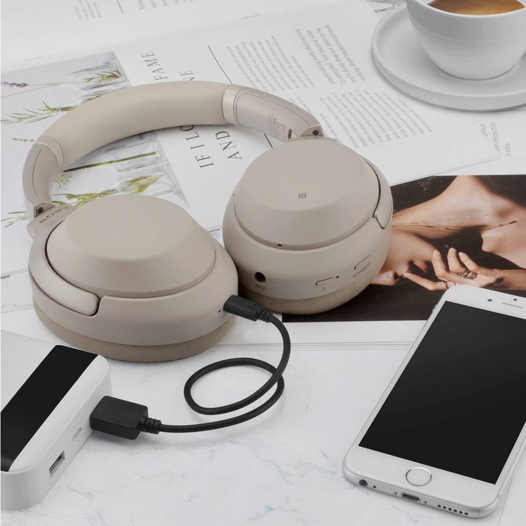 Geekria Dây Cáp Sạc Loại c 30cm Dành Cho Tai Nghe sony wh-1000xm4 wh-1000xm3 wh-xb900n wh-ch710n wh-h910n usb-a