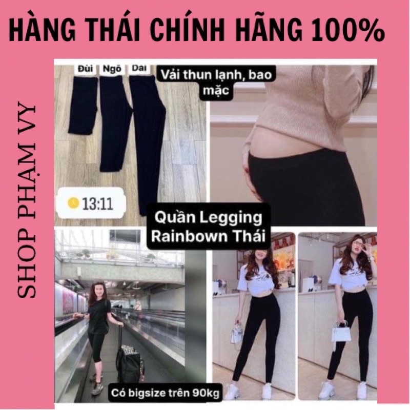 [ Chỉ Bán Hàng Thái] Quần Legging Rainbow Thun Mát Siêu Co Giản Thái Lan Dài - Lững - Ngắn [Sẵn][Có Size Bigsize][Bao Mặc]
