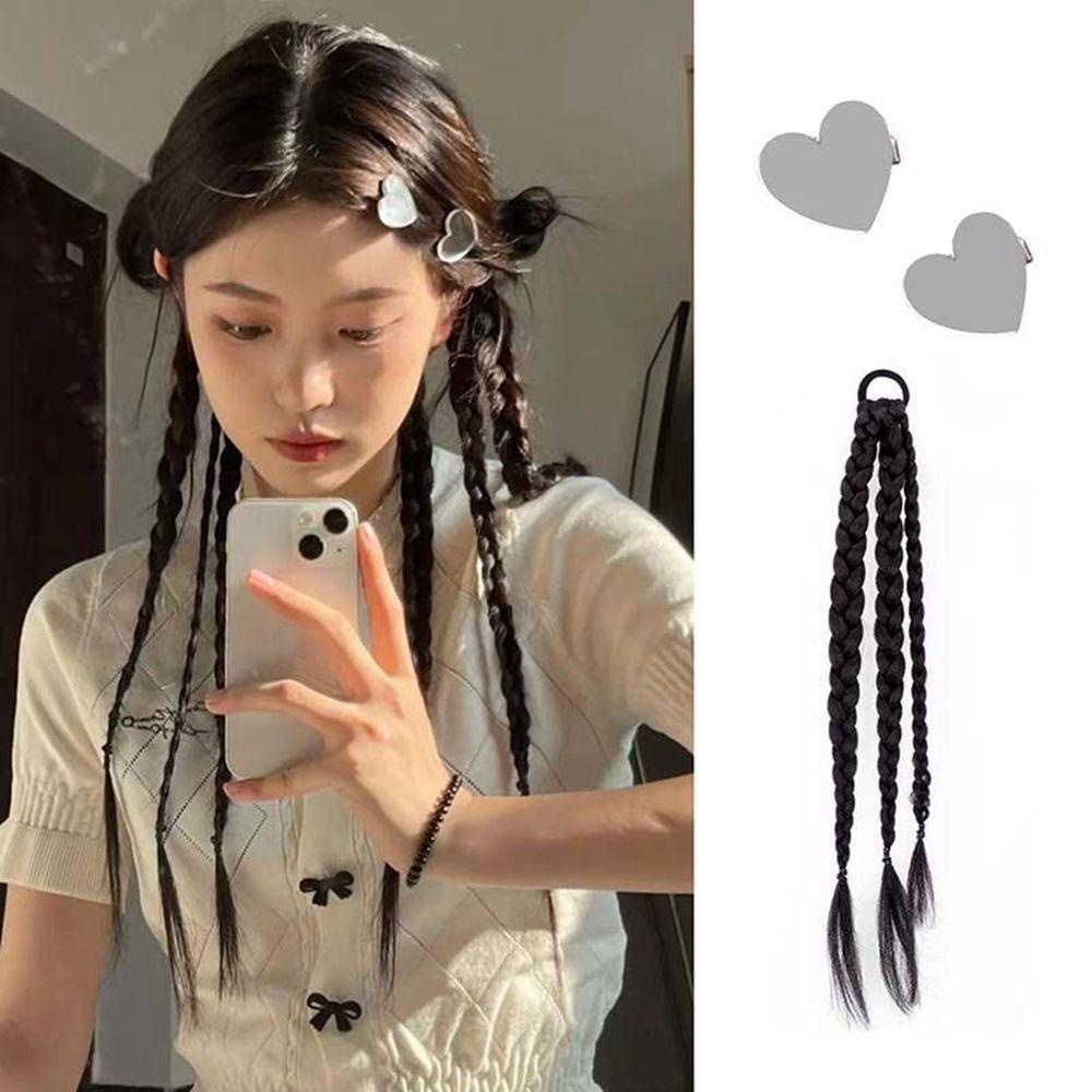 Tóc Giả Kiểu Thắt Bím Bằng Sợi Tổng Hợp Chịu Nhiệt Độ Cao Thời Trang MXGOODS