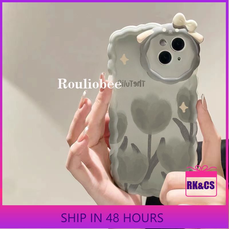 Ốp lưng iphone Ốp Điện Thoại Mềm In Hình Hoa Tulip Cho iPhone14promax 7plus / 8 / xs 11 xr 6 12 / 13-Rk Case