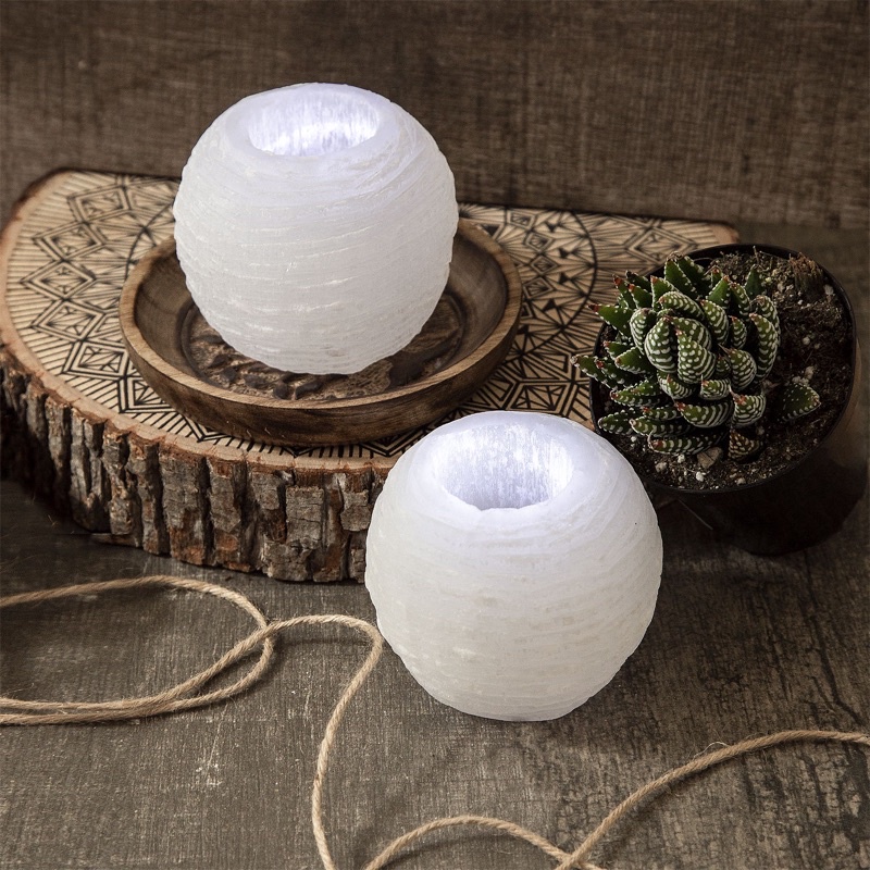 ĐẾ NẾN SELENITE - Tăng Cường Năng Lượng - THẢO MỘC XÔNG NHÀ