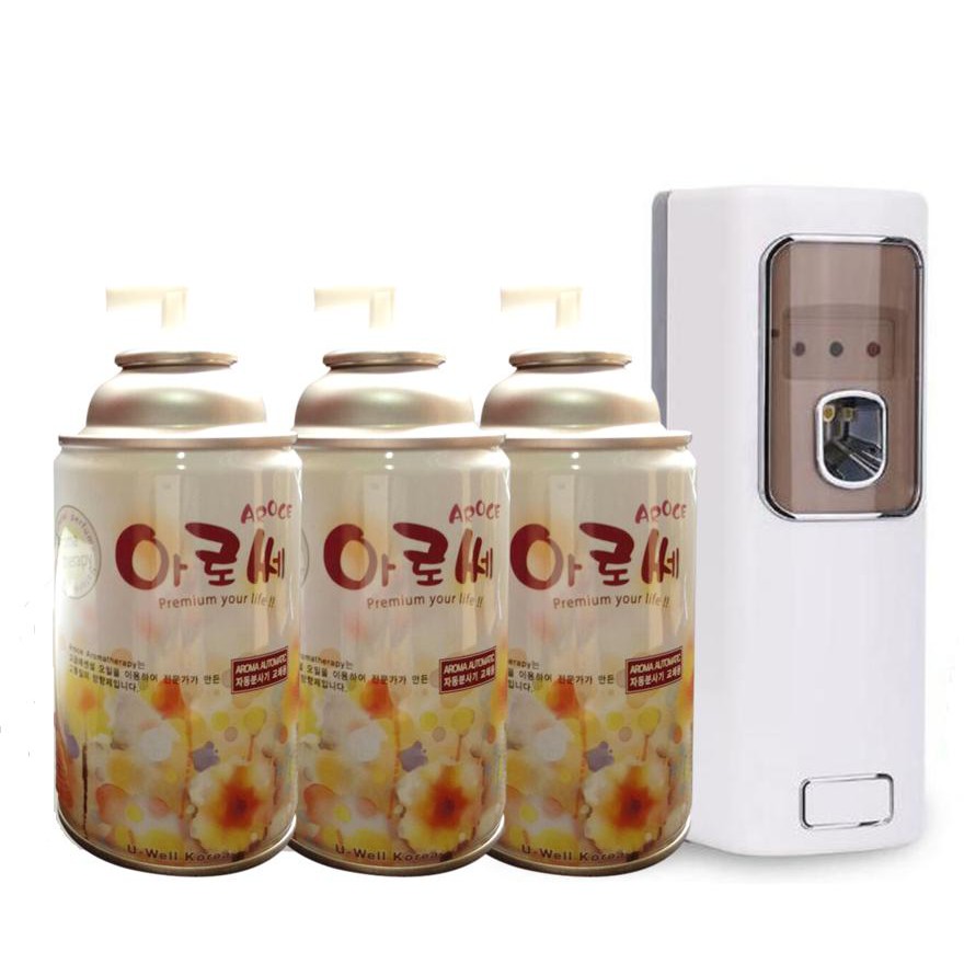 Máy xịt phòng nước hoa tự động + 3 bình xịt thơm phòng mùi Coffee Hàn Quốc PT UTIHOME