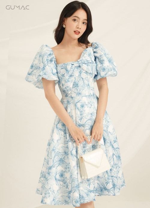 [Mã WABRGULUV giảm tới 100K đơn 249K] Đầm Luxury nơ ngực GUMAC DVA863 | BigBuy360 - bigbuy360.vn