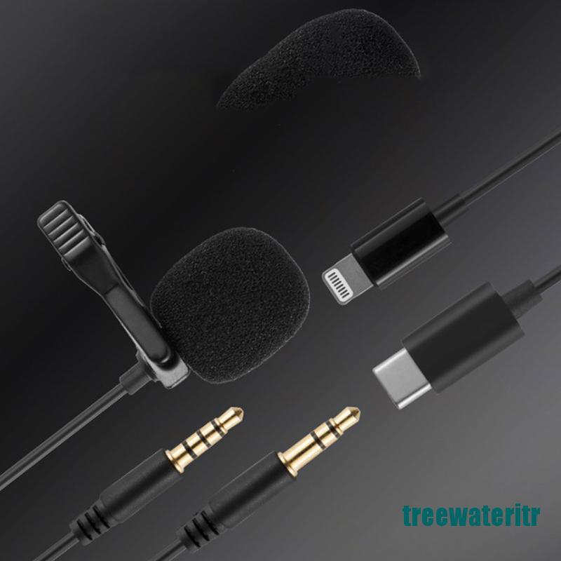 (new)Mini Portable Lavalier Microphone Condenser Clip-on Lapel Mic Wired Microfon
