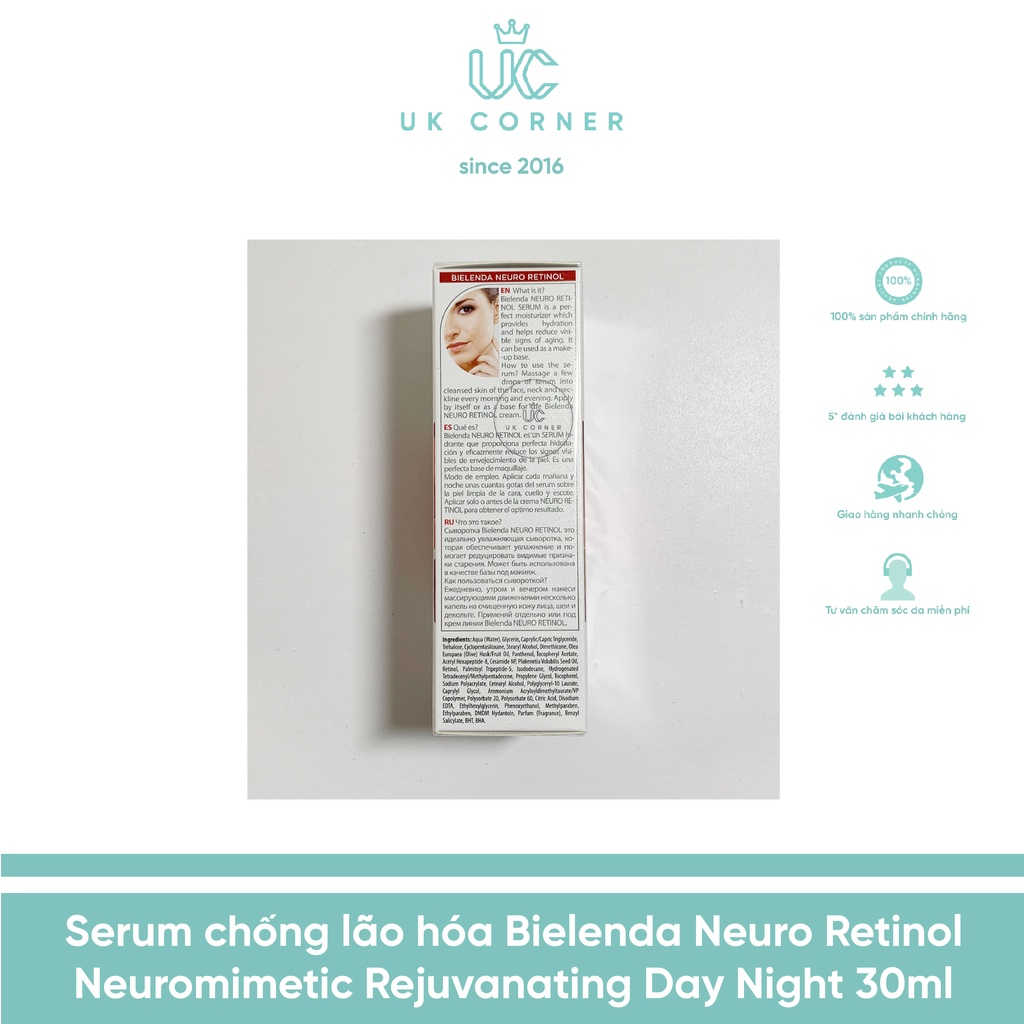 Serum chống lão hóa Bielenda Neuro Retinol Advanced Mosturizing Day Night Face Serum 30ml