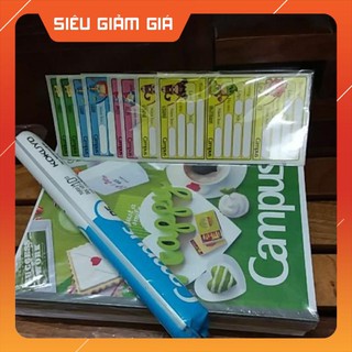 BỘ 10 QUYỂN VỞ CAMPUS 80 TRANG CÓ SẴN NHÃN VỞ VÀ BỌC VỞ