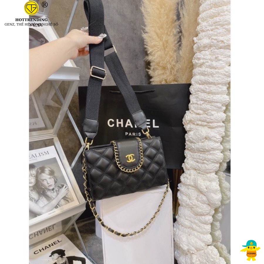 Túi xách chanel ô trám viền xích size 22cm