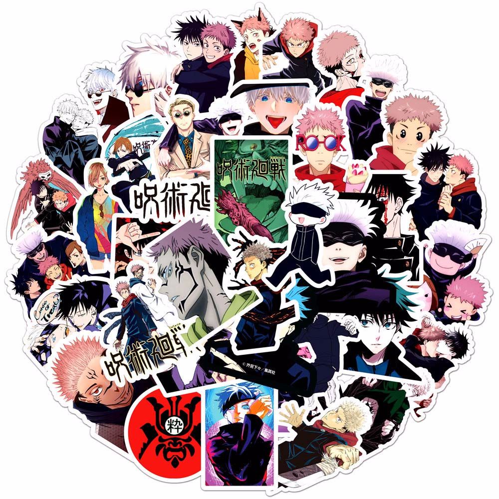 Set 50 hình dán trang trí xe hơi họa tiết anime Fushiguro Megumi