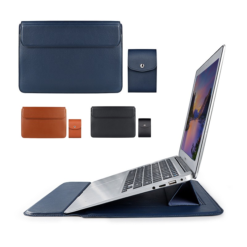 Ốp Lưng Da PU Mềm Có Giá Đỡ Cho Macbook Air Pro Xiaomi Huawei 13 14 15 15.6 inch
