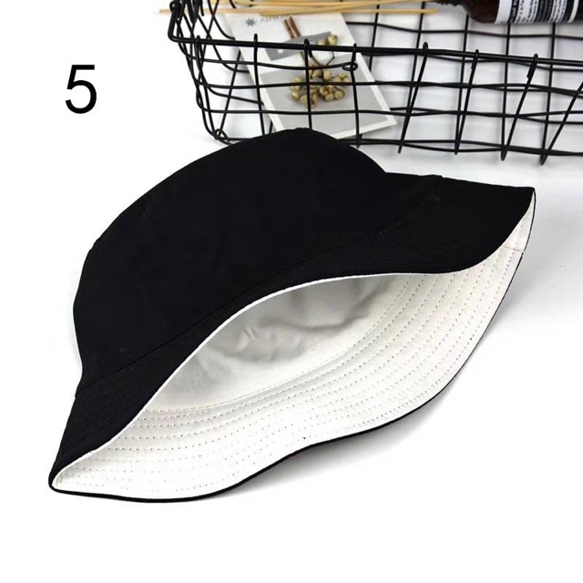 NÓN BUCKET TAI BÈO 2 MẶT TRƠN THỜI TRANG