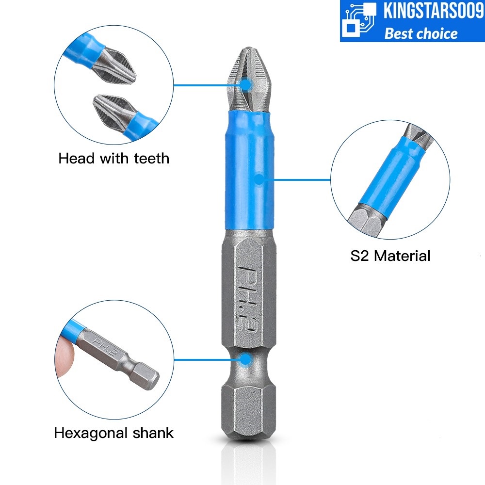 Mũi bắt vít chống trượt 50mm đuôi lục giác 6.35mm - hexagon 1/4&quot;