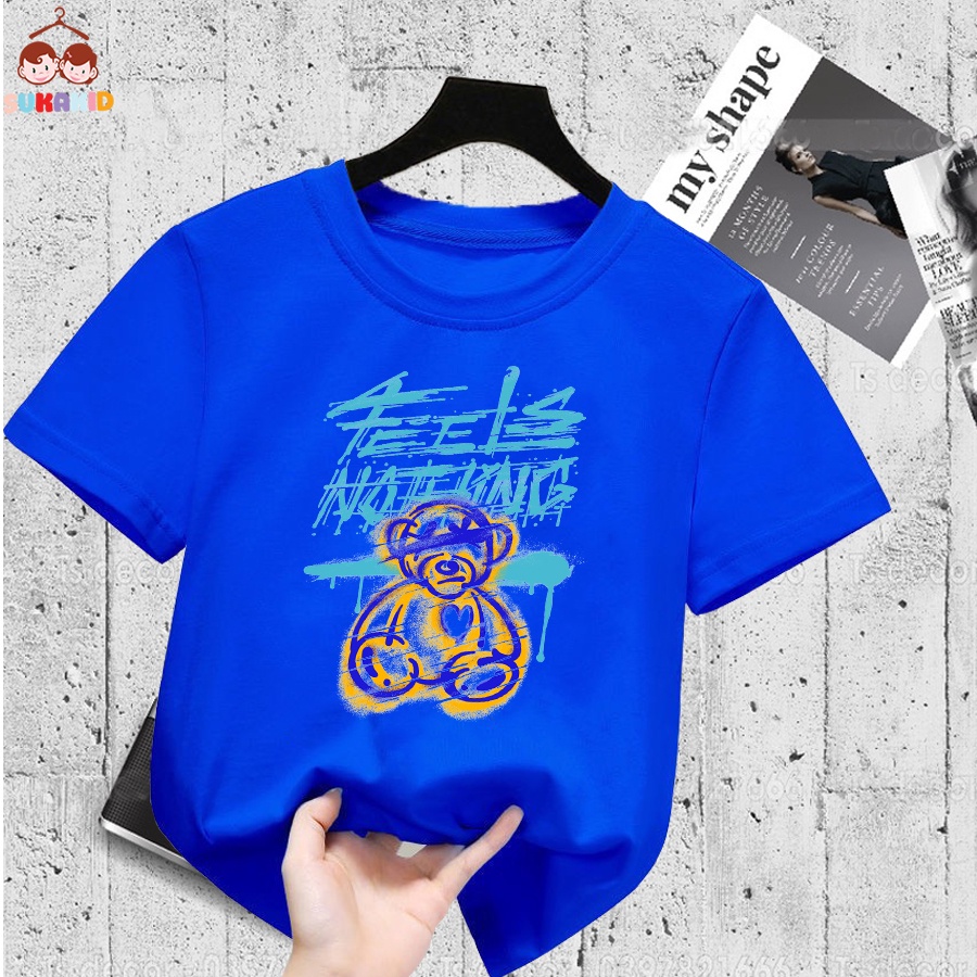 Áo thun hình gấu nati Bé trai và gái.áo cho bé từ 6kg-30kg.AL55.