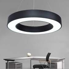 Đèn LED thả trần hình tròn, lục giác màu đen cho văn phòng, quán cafe ánh sáng trắng