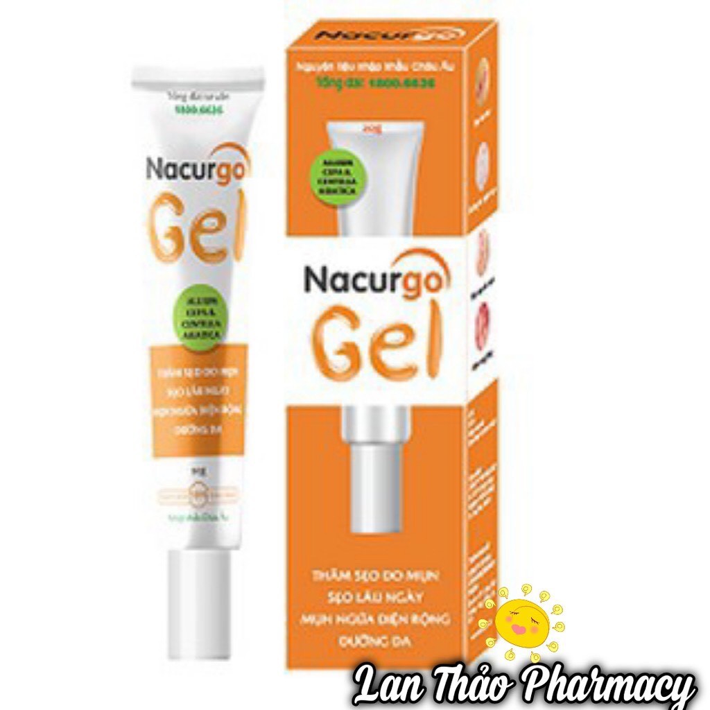 Nacurgo gel 20g chính hãng hỗ trợ giảm thâm sẹo hiệu quả từ nghệ nano