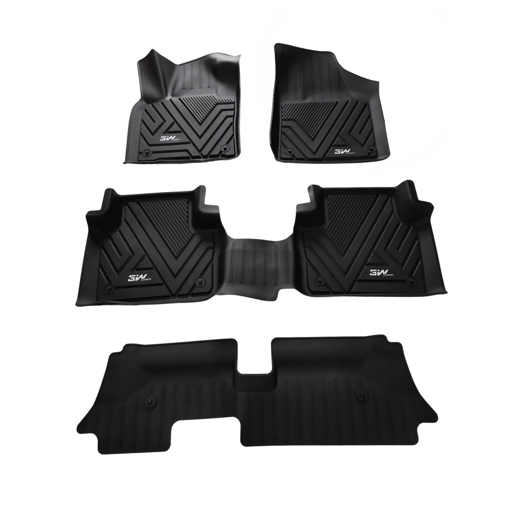 Thảm lót sàn xe ô tô Volkswagen Teramon ( 7 seat) Nhãn hiệu Macsim 3W chất liệu nhựa TPE đúc khuôn cao cấp - màu đen
