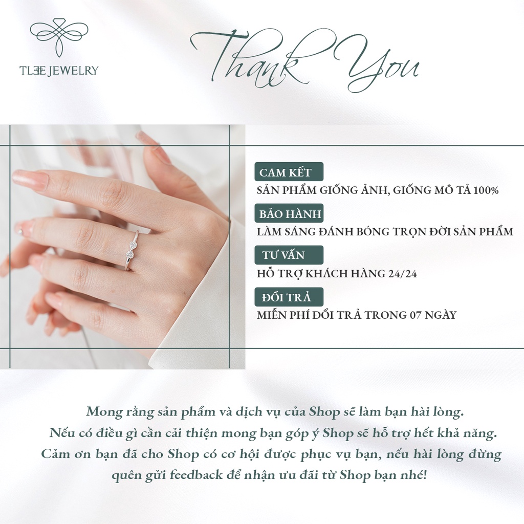 Nhẫn bạc nữ TLEE đính nơ đá tiểu thư sang trọng NCJ A0213