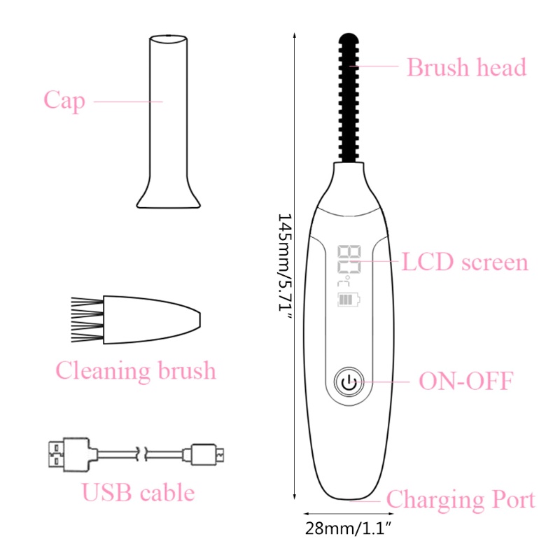 Máy Uốn Cong Lông Mi Chạy Điện Có Màn Hình LCD Hiển Thị