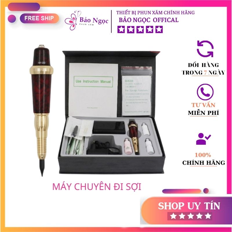 Máy giansun 9430 vân đá đỏ chuyên đi môi phun mày mí kéo sợi hộp fulbox hàng chính hãng