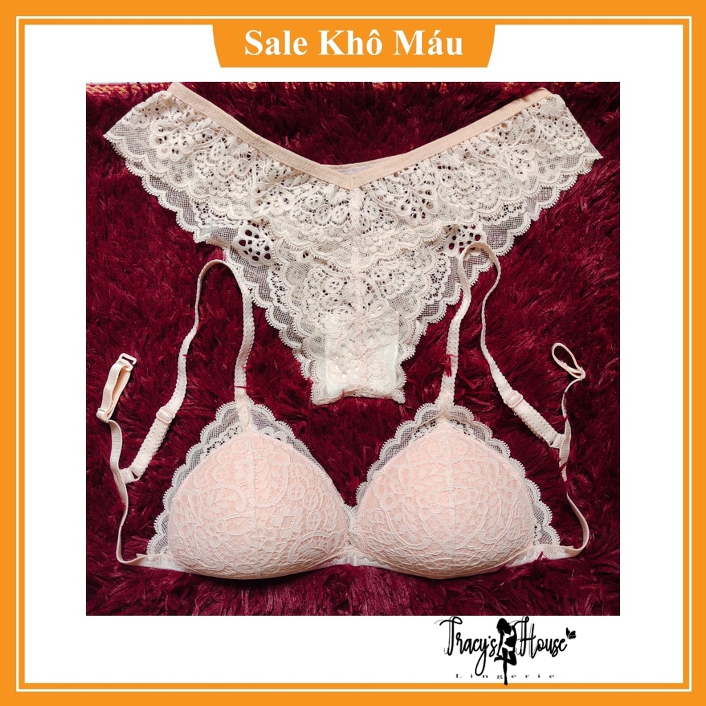 Set Bra - Bralette ren sexy không gọng, mút mỏng - Màu be sáng - NY07