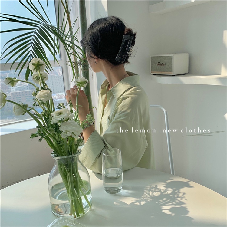 Áo Sơ Mi Nữ form rộng Lụa hàn Kiểu dáng ulzzang vintage thời trang Hàn Quốc Siêu hot lavusa -SM123