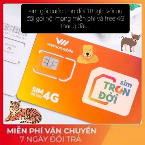 Sim 4G, sim VIETNAMOBILE 180GB/ tháng, miễn phí tháng đầu, nghe gọi nội mạng miễn phí, sim siêu rẻ gia hạn 40k