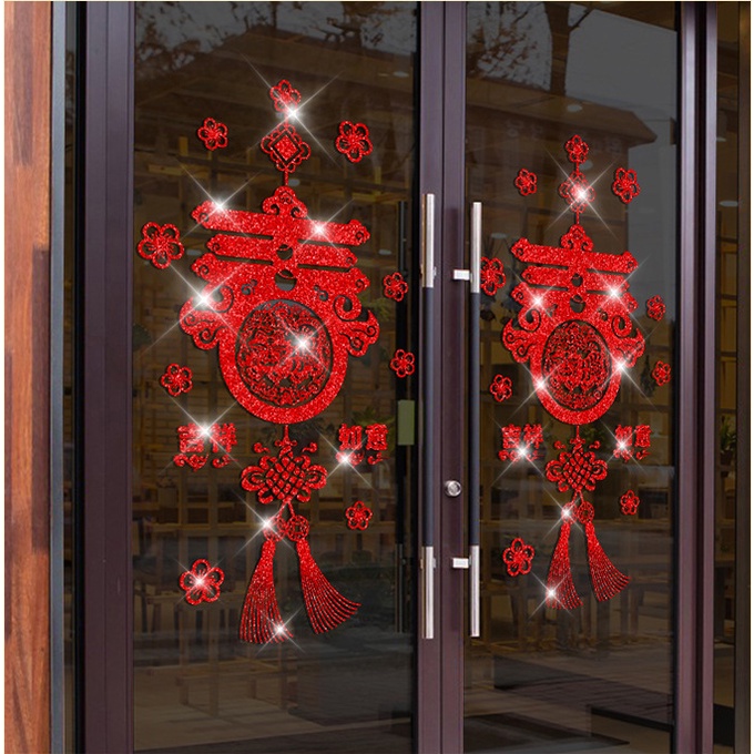 Decal hít tĩnh điện trang trí dán tết - XUÂN NHƯ Ý CÁT TƯỜNG KIM TUYẾN