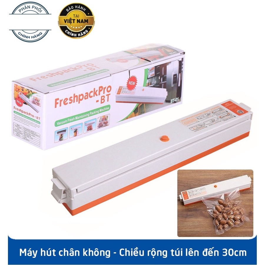 Máy hút chân không gia đình, Máy hút chân không thực phẩm Fresh Pack Pro cao cấp hút SIÊU SẠCH-TẶNG KÈM TÚI HÚT CAO CẤP