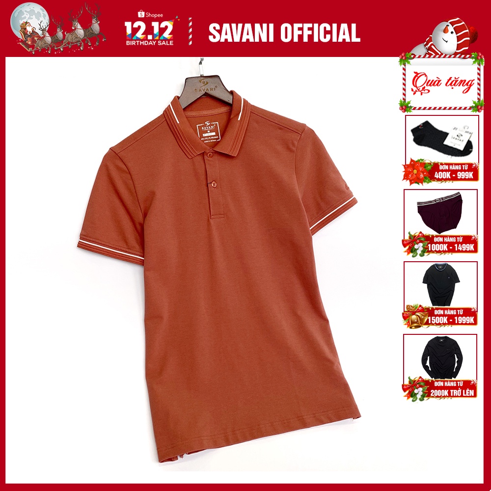 Áo thun Polo nam SAVANI phong cách trẻ trung, co giãn, thoáng mát, thấm hút tốt PL143