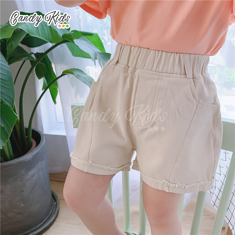 Quần Short Cotton Màu Trơn Dễ Phối Đồ Cho Bé 1-8 Tuổi