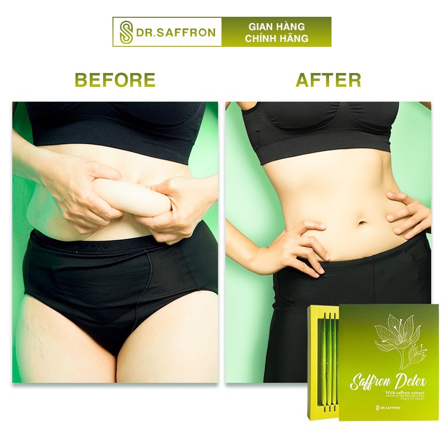 Thạch hỗ trợ giảm cân Saffron Detox thương hiệu Dr.Saffron 1 hộp 15 thanh