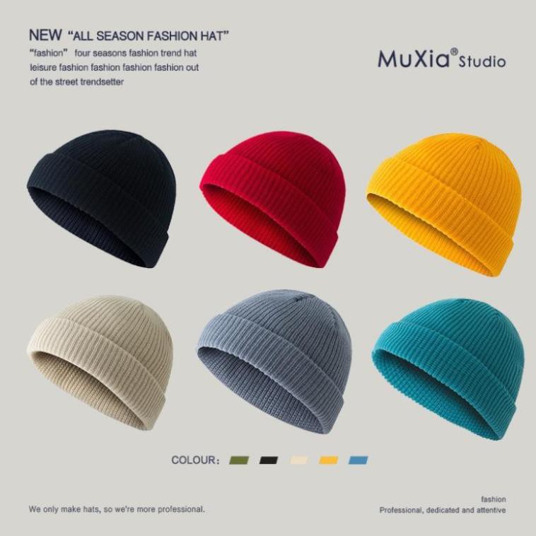 Mũ Len Beanie Trơn Giữ Ấm Retro Nam Nữ Unisex Hàn Quốc Nón Len Đan Hình Dưa hấu Thu Đông Checkin Đà Lạt