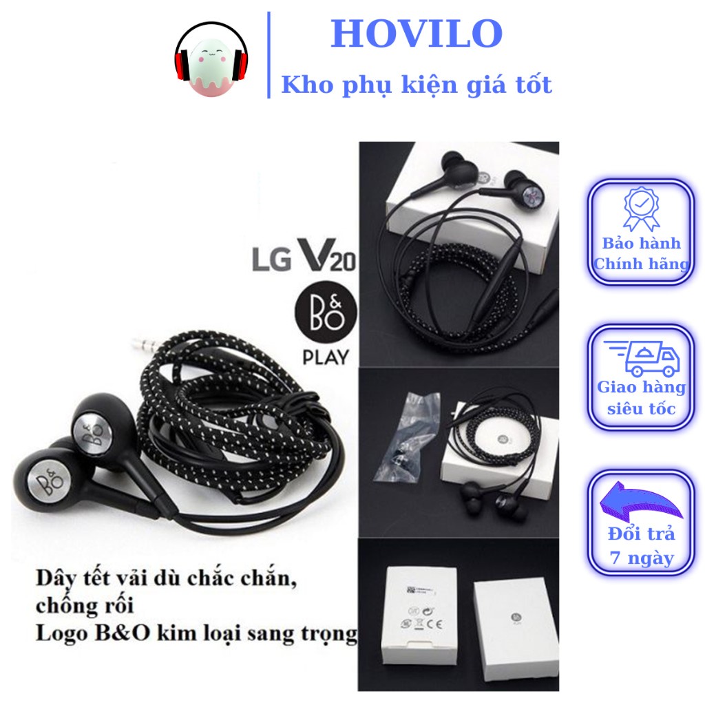 Tai nghe có dây LG B&O, tai nghe nhét tai game gaming chính hãng jack 3.5 chống ồn tăng giảm âm lượng - BAOVY
