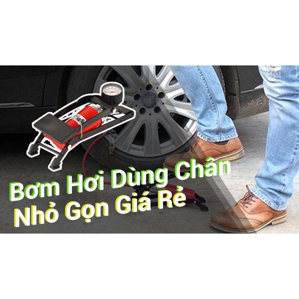 Bơm hơi đạp chân mini cho ÔTÔ , xe máy, bơm bóng đa năng và tiện dụng