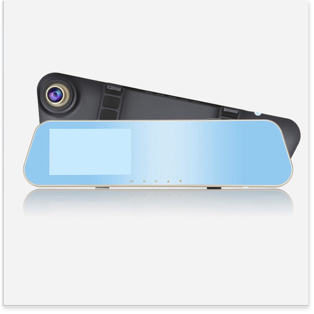 Camera hành trình HD tích hợp gương chiếu hậu có camera lùi kẽ vạch đường model 2020